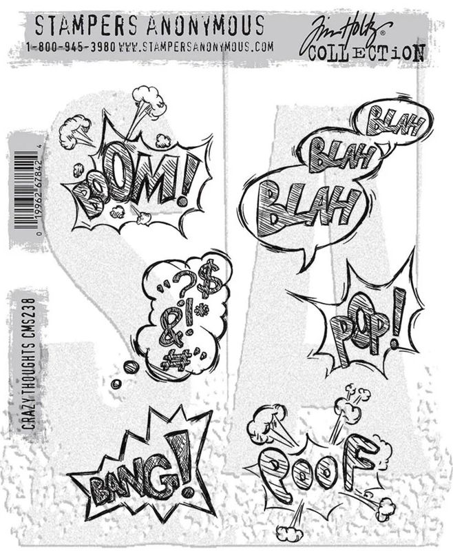 Stampers Anonymous - Tim Holtz - Cling Mount Stamp - Crazy Thoughts