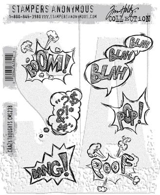 Stampers Anonymous - Tim Holtz - Cling Mount Stamp - Crazy Thoughts