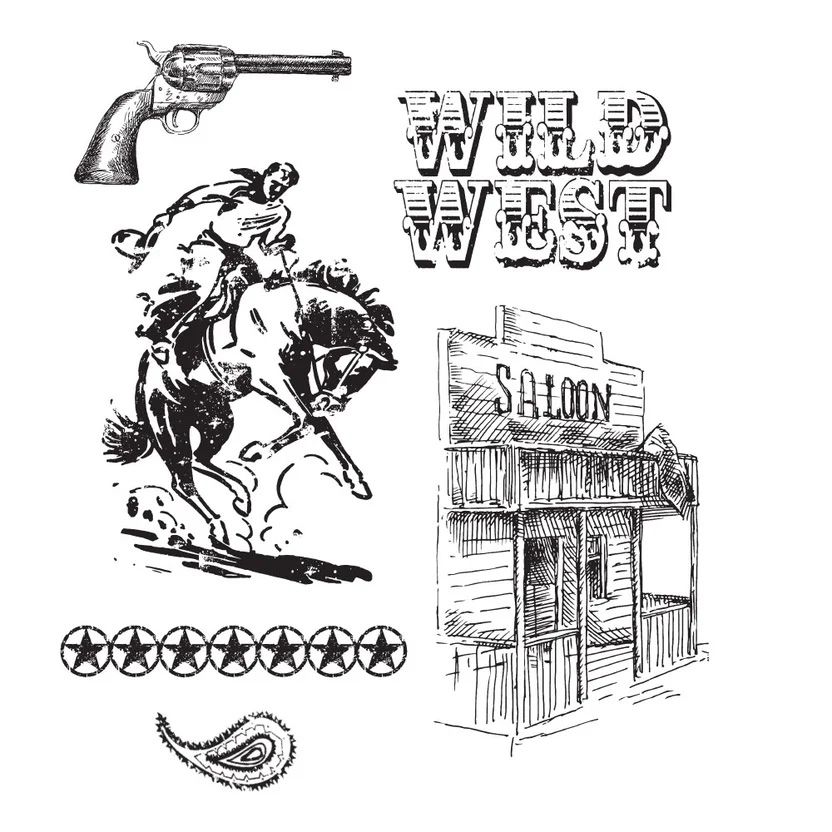 Stampers Anonymous - Tim Holtz - Cling Mount Stamp - Wild West