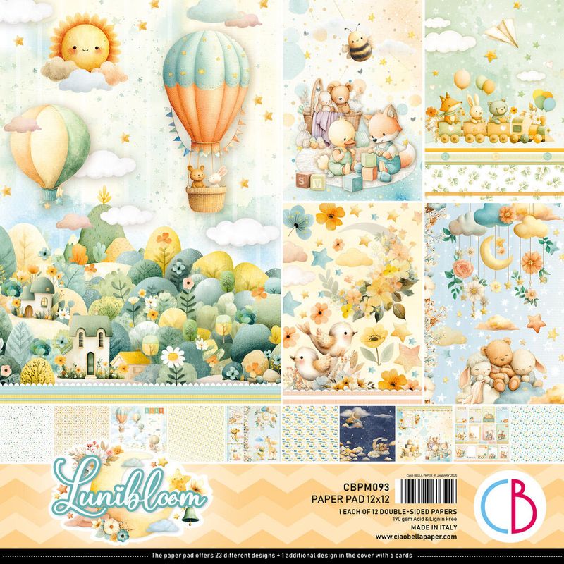 Ciao Bella - Lunibloom - 12"x12" D/S Paper Pad - 12 Pages