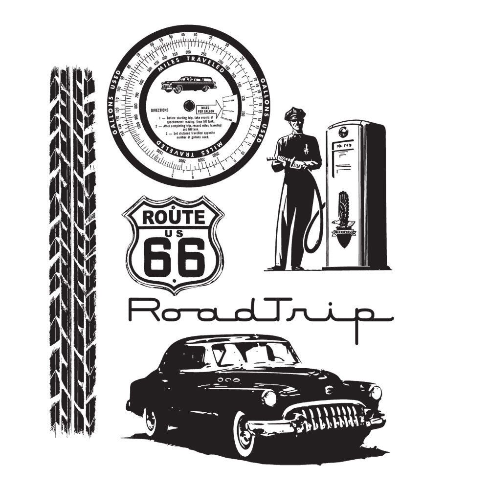 Stampers Anonymous - Tim Holtz - Cling Mount Stamp - Road Trip
