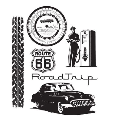 Stampers Anonymous - Tim Holtz - Cling Mount Stamp - Road Trip