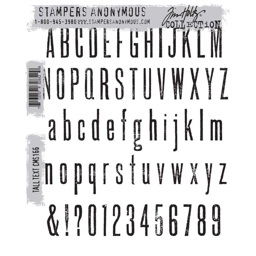 Stampers Anonymous - Tim Holtz - Cling Mount Stamp - Tall Text