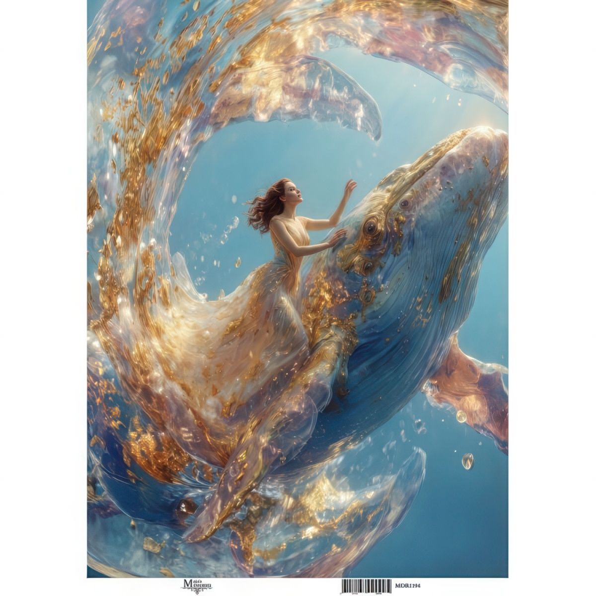 Maja's Memories - 30x42cm Rice Paper - Woman and Whale