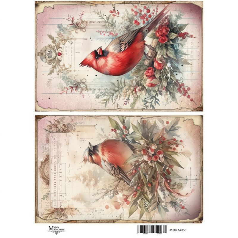 Maja's Memories - 22.5x32cm Rice Paper - Christmas Birds