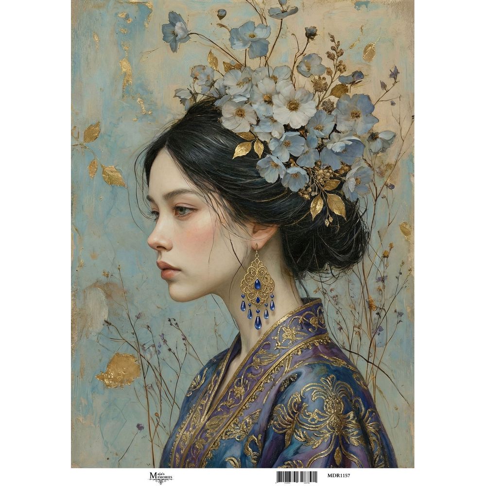 Maja's Memories - 30x42cm Rice Paper - Turquoise Portrait