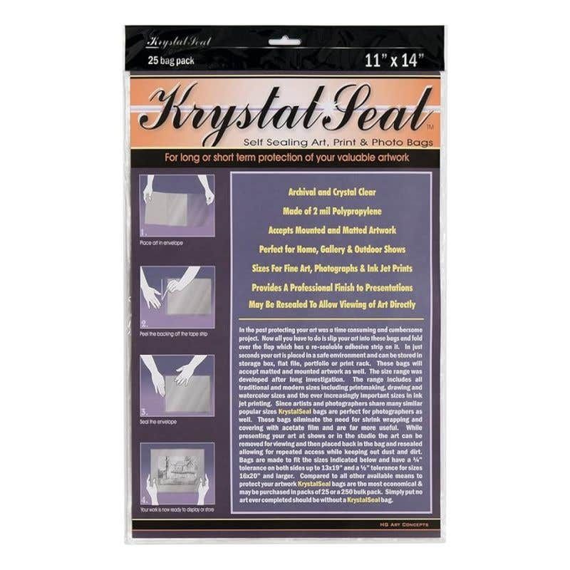 Krystal Seal - Self Sealing Art Bags - 11" x 14"