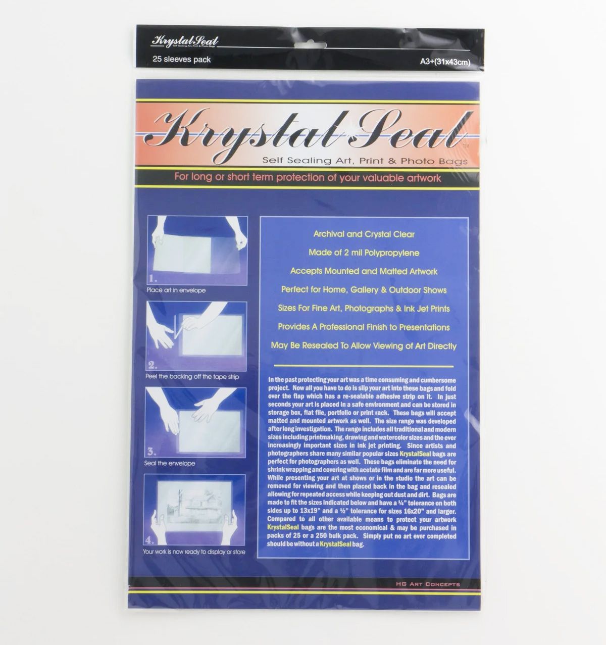 Krystal Seal - Self Sealing Art Bags - A3 Krystal Seal - Self Sealing Art Bags - A3