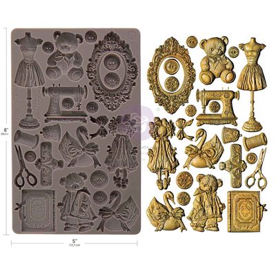 Prima Marketing - 5 Prima Marketing - 5"x8" Silicone Moulds - Buttons & Keepsakes