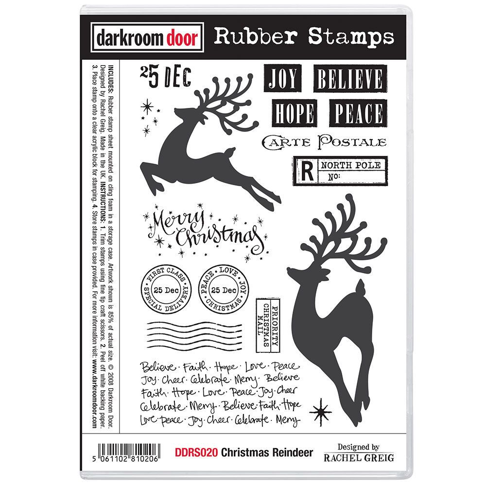 Darkroom Door - Rubber Stamp Set - Christmas Reindeer Darkroom Door - Rubber Stamp Set - Christmas Reindeer