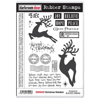Darkroom Door - Rubber Stamp Set - Christmas Reindeer Darkroom Door - Rubber Stamp Set - Christmas Reindeer