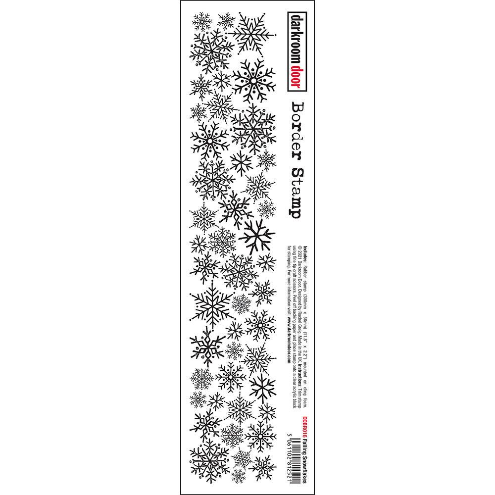 Darkroom Door - Border Stamp - Falling Snowflakes