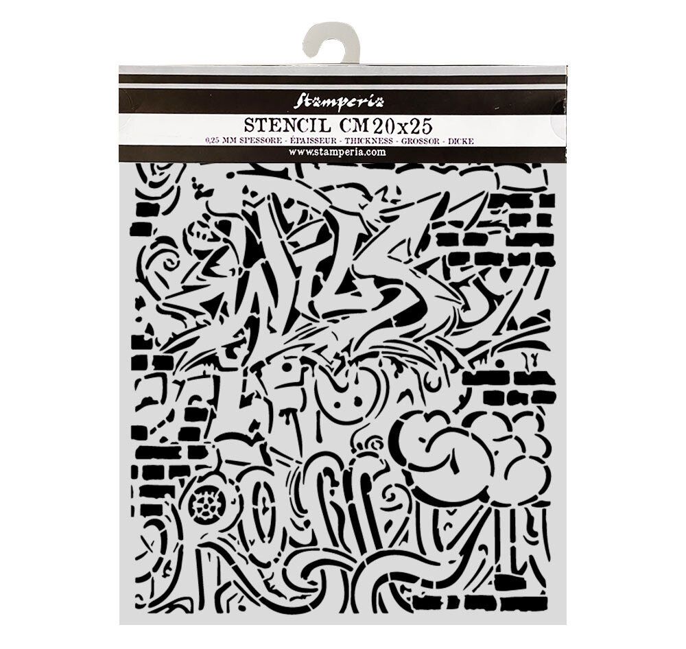 Stamperia - Furry Friends 2 - 20x25cm Stencil - Grafitti
