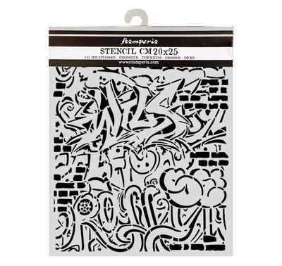 Stamperia - Furry Friends 2 - 20x25cm Stencil - Grafitti