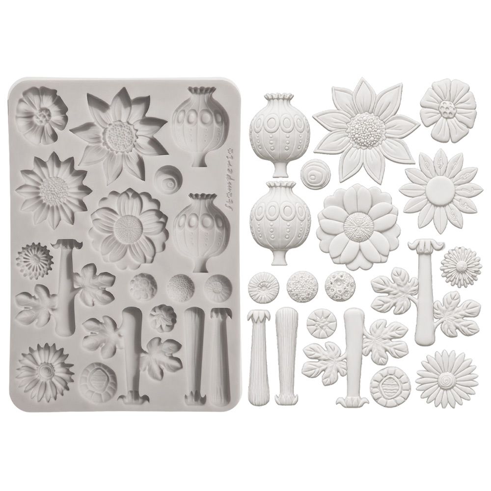 Stamperia - Furry Friends 2 - A5 Silicone Mould - Flowers Stamperia - Furry Friends 2 - A5 Silicone Mould - Flowers