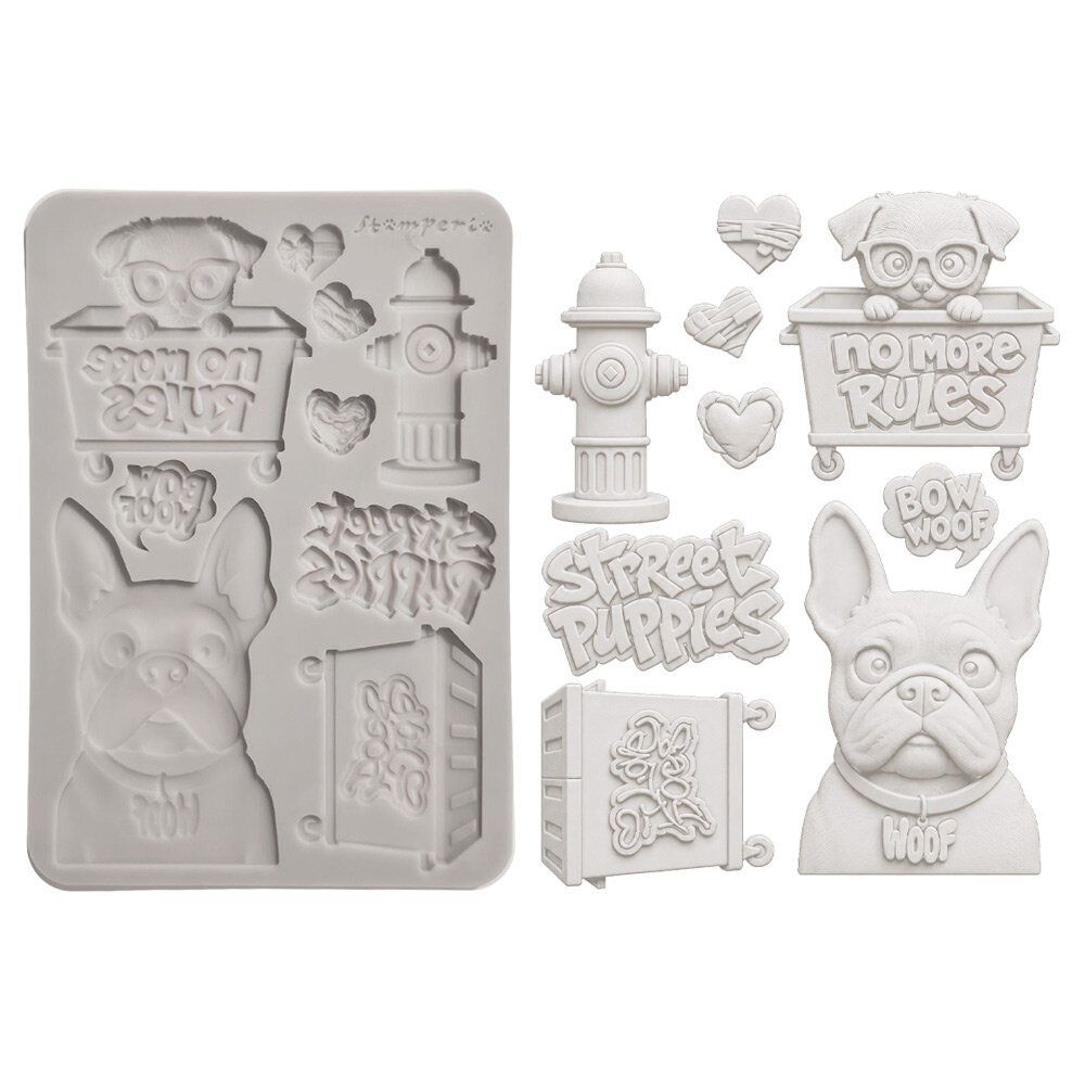 Stamperia - Furry Friends 2 - A5 Silicone Mould - Dogs