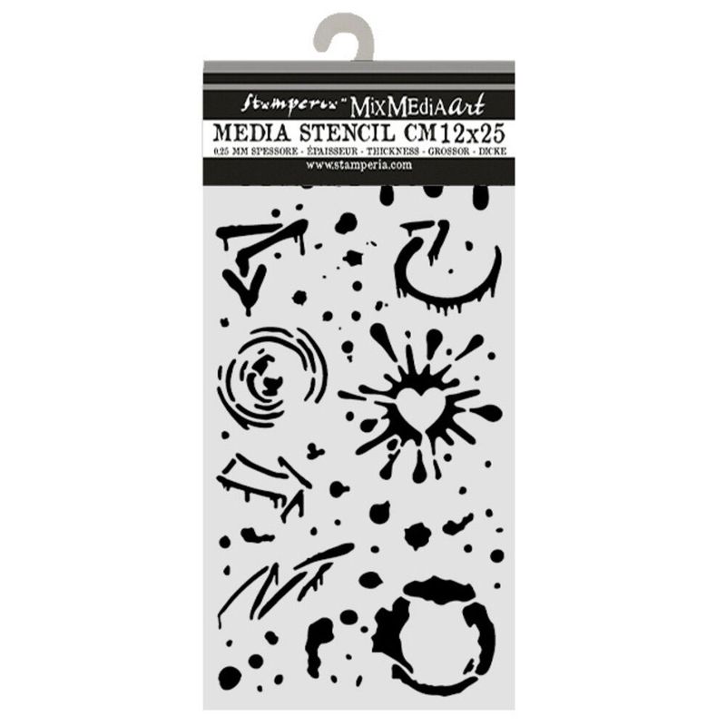 Stamperia - Furry Friends 2 - 12x25cm Stencil - Ink Splatters