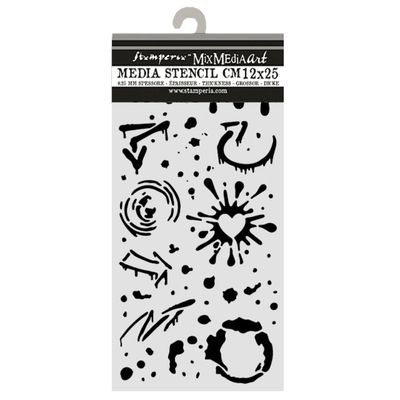 Stamperia - Furry Friends 2 - 12x25cm Stencil - Ink Splatters