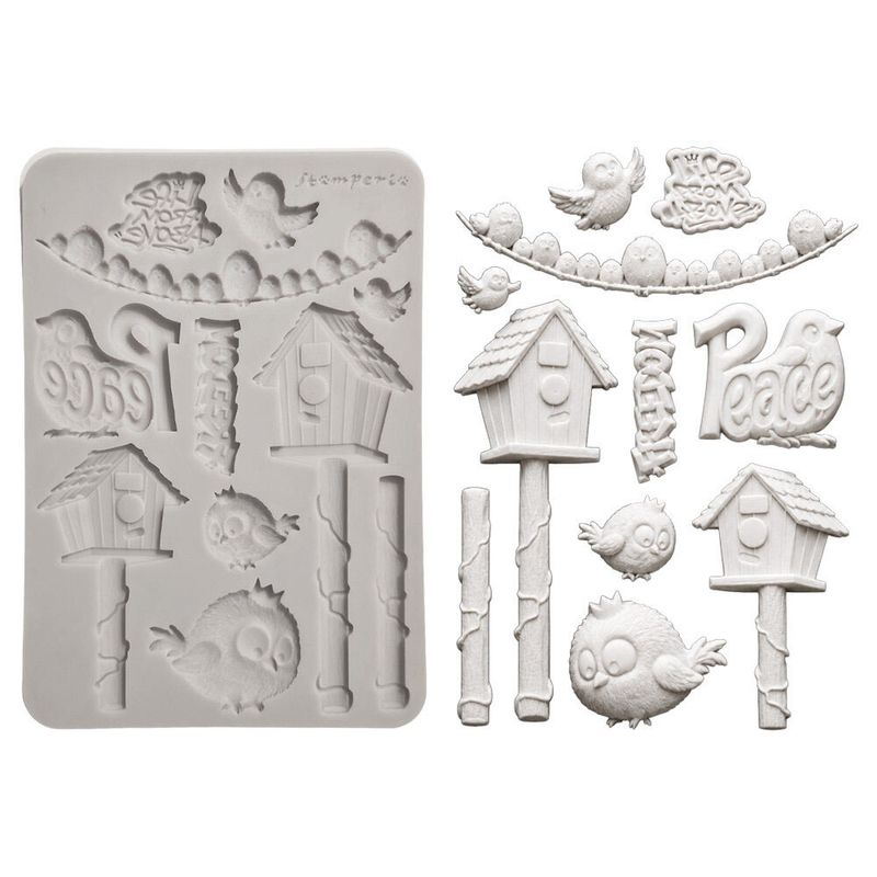 Stamperia - Furry Friends 2 - A5 Silicone Mould - Birds