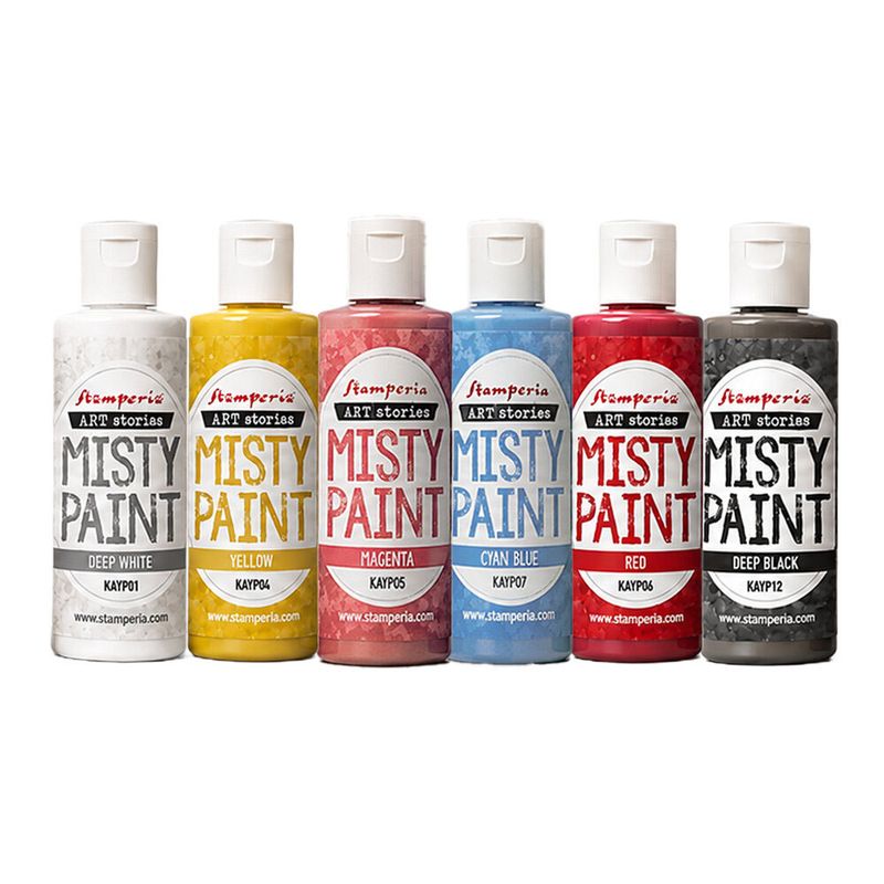 Stamperia - Misty Paint - Selection of 6 Colours - 60 ml each - Primary