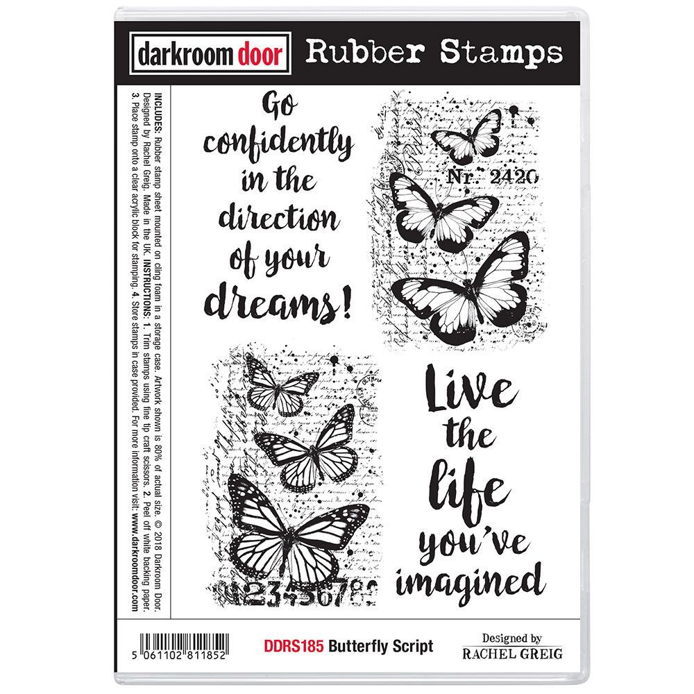 Darkroom Door - Rubber Stamp Set - Butterfly Script
