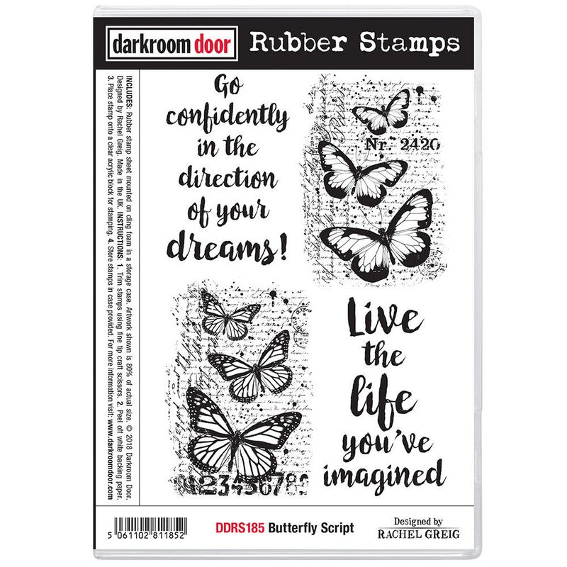 Darkroom Door - Rubber Stamp Set - Butterfly Script