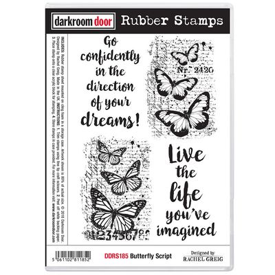 Darkroom Door - Rubber Stamp Set - Butterfly Script