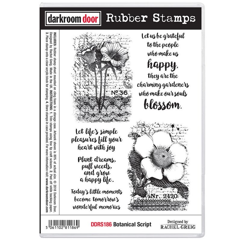 Darkroom Door - Rubber Stamp Set - Botanical Script