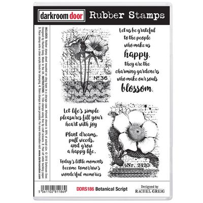 Darkroom Door - Rubber Stamp Set - Botanical Script