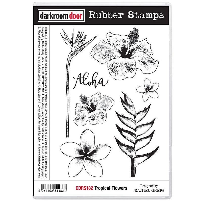 Darkroom Door - Rubber Stamp Set - Tropical Flowers