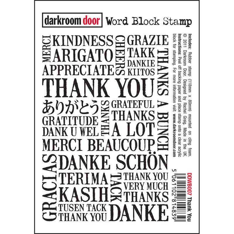 Darkroom Door - Word Block Stamp - Thank You