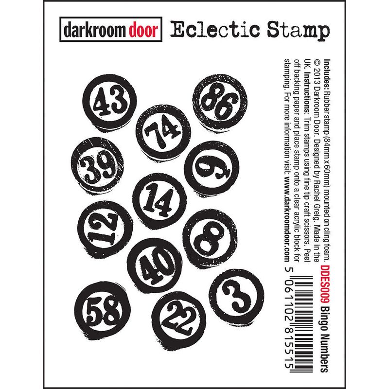 Darkroom Door - Eclectic Stamp - Bingo Numbers