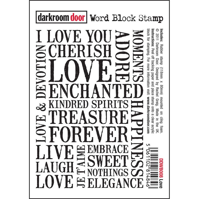 Darkroom Door - Word Block Stamp - Love
