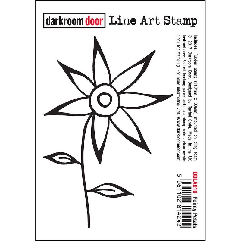 Darkroom Door - Line Art Stamp - Pointy Petals