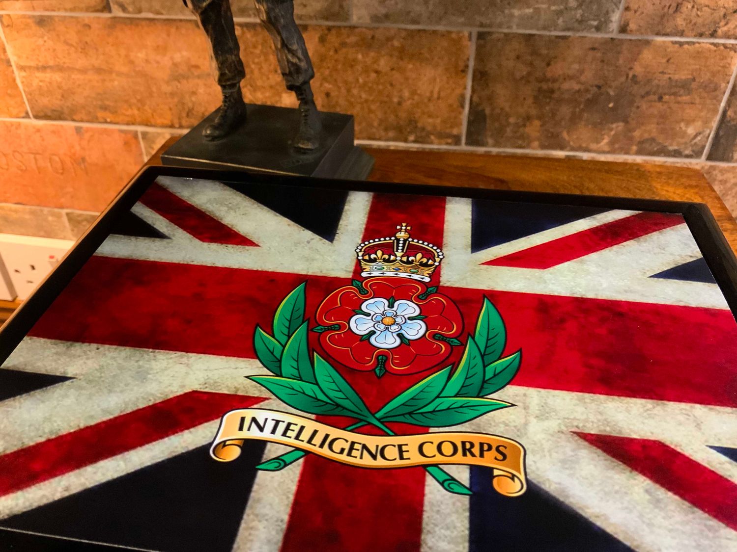 Intelligence Corps Premium Military Medals Box, Beautiful wood and Ceramic box, Great Gift box.