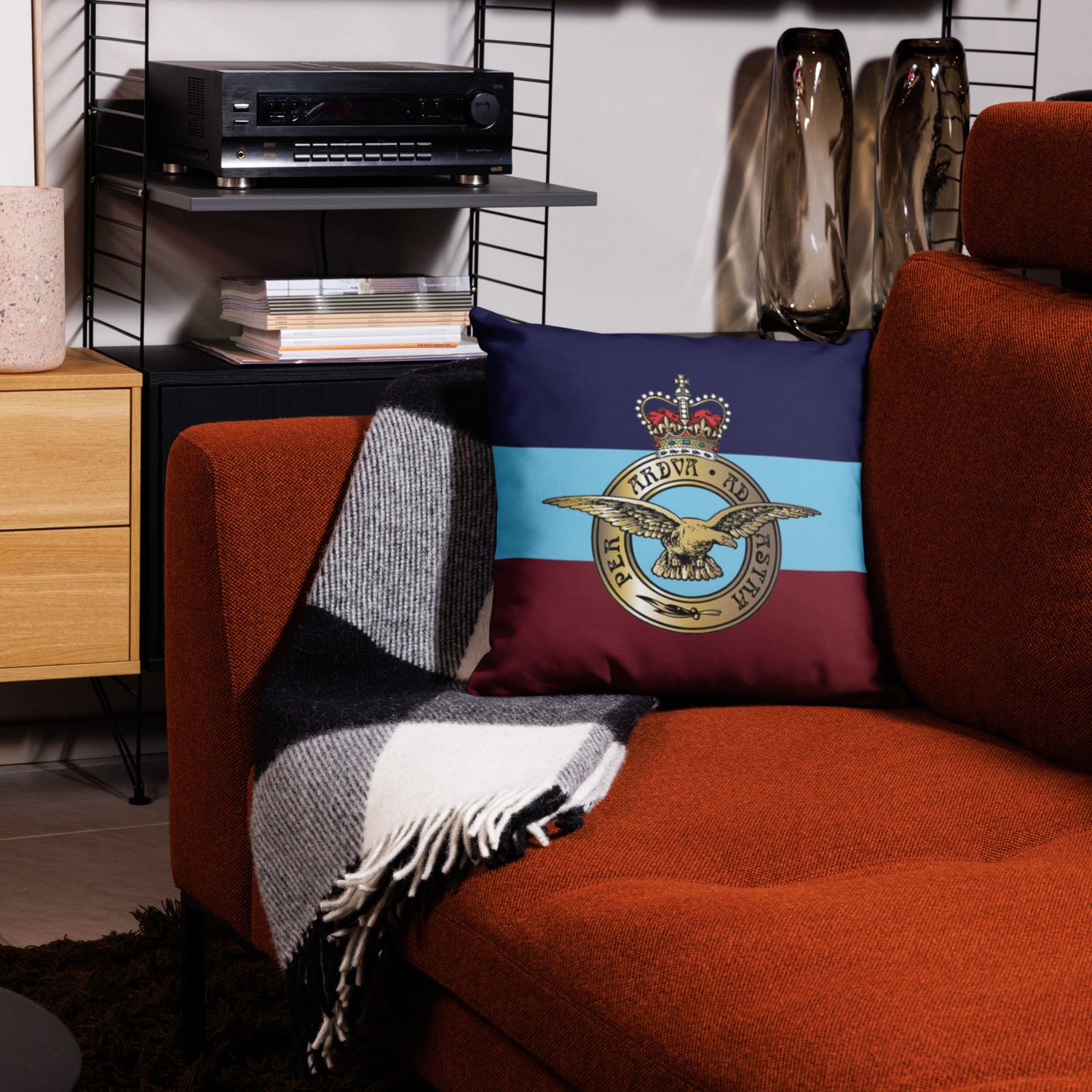 Royal Air Force Premium Cushion with Queen&#39;s Crown, Perfect RAF Gift