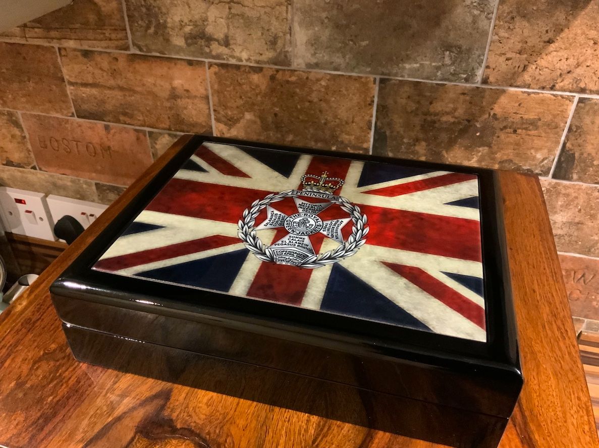 The Royal Green Jackets  RGJ, Premium Medals Box. Makes the perfect Gift!