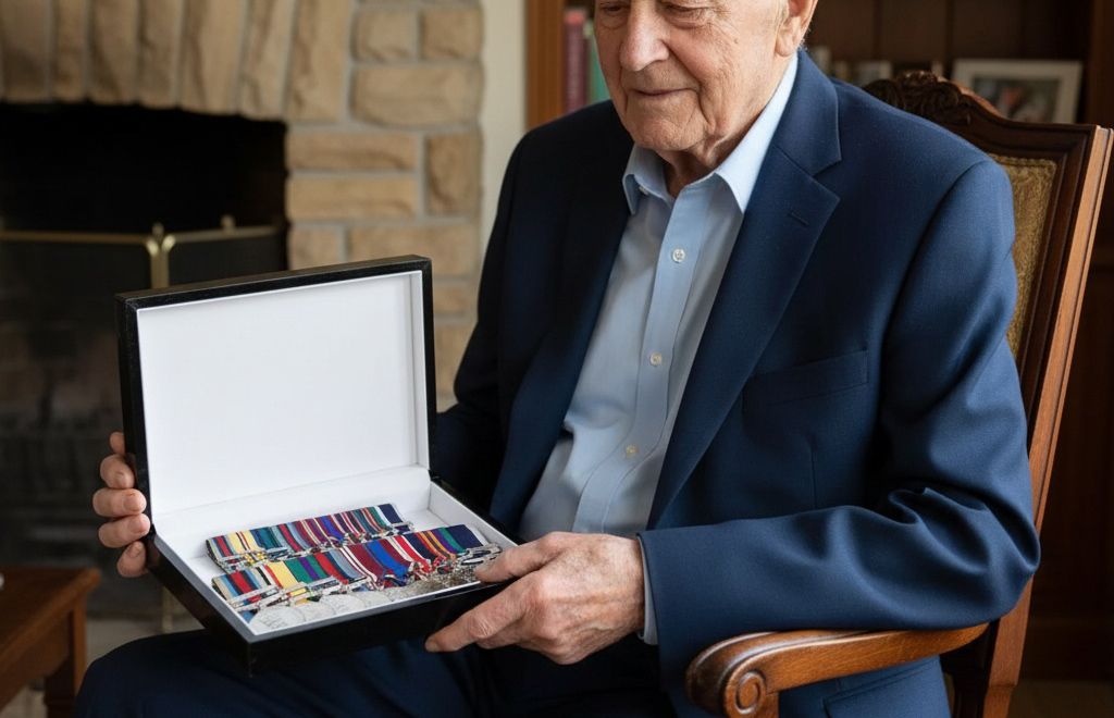 The Rifles Premium Military Medals Box, Beautiful wood and Ceramic box, Great Gift box.