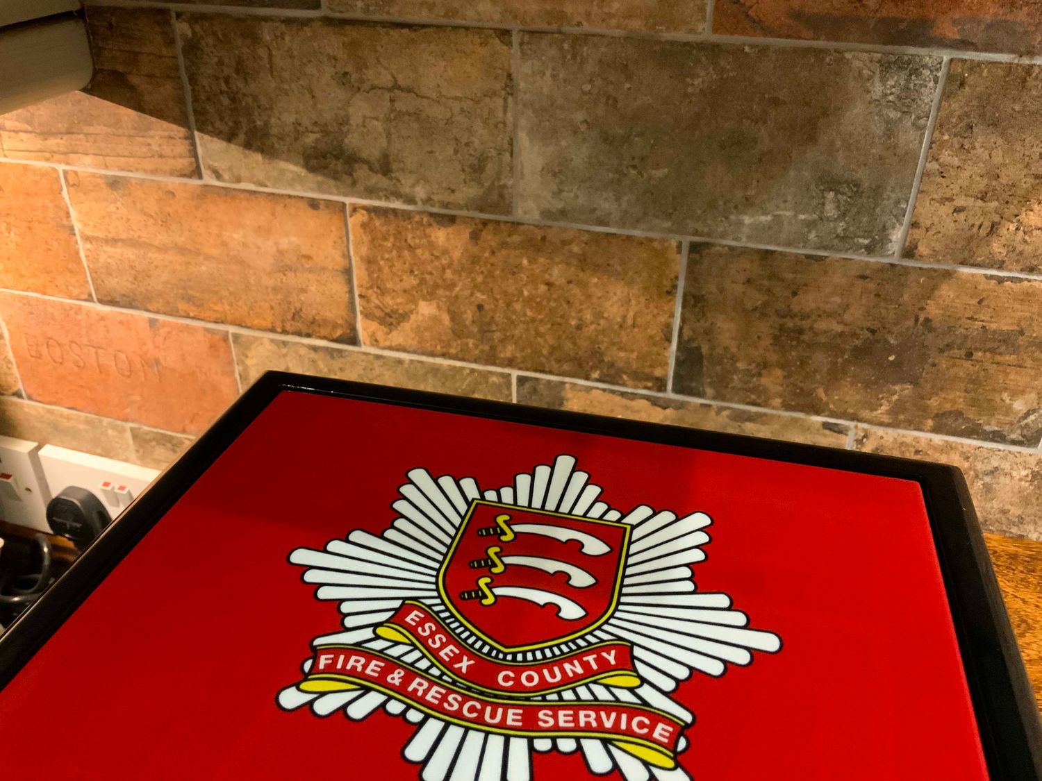 Personalised Essex Fire and Rescue Service Exclusive and Stunning Medals Box with ceramic top.