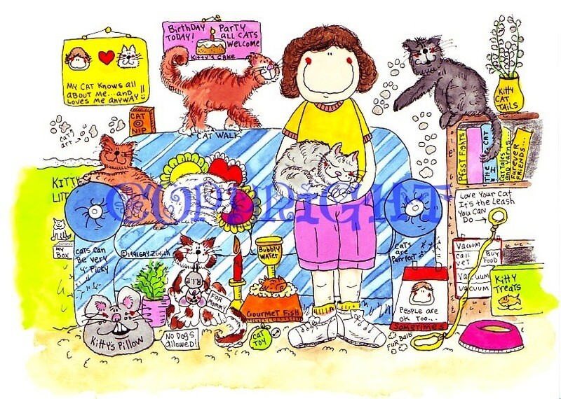 Cat Lover Cartoon