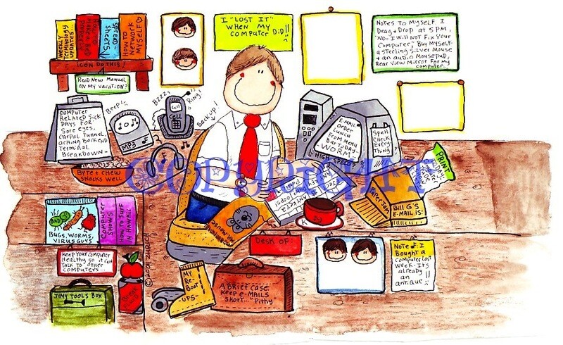 Computer User Cartoon Gift