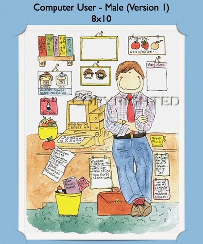 Computer User - Personalized Cartoon Gift