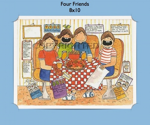 Four Friends - Personalized Cartoon Gift