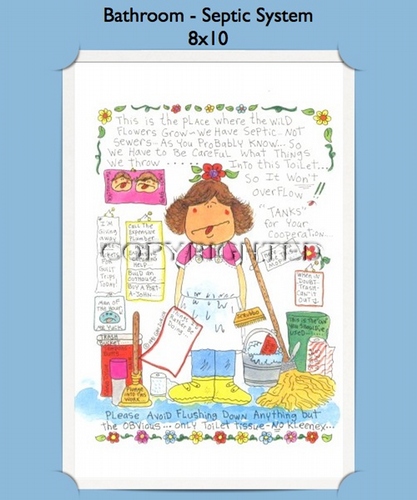 Bathroom Septic System Rules  - Personalized Cartoon Gift