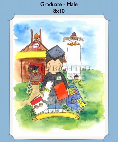 Graduate - Personalized Cartoon Gift (Male)