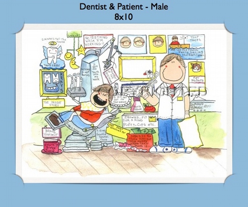 Dental Hygienist - Personalized Cartoon Gift (Male)