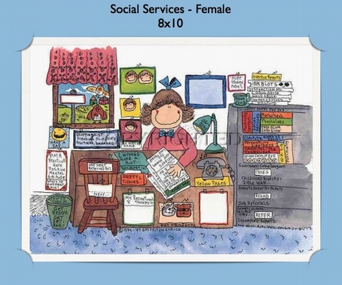 Social Worker Female  - Personalized Cartoon Gift (#1)