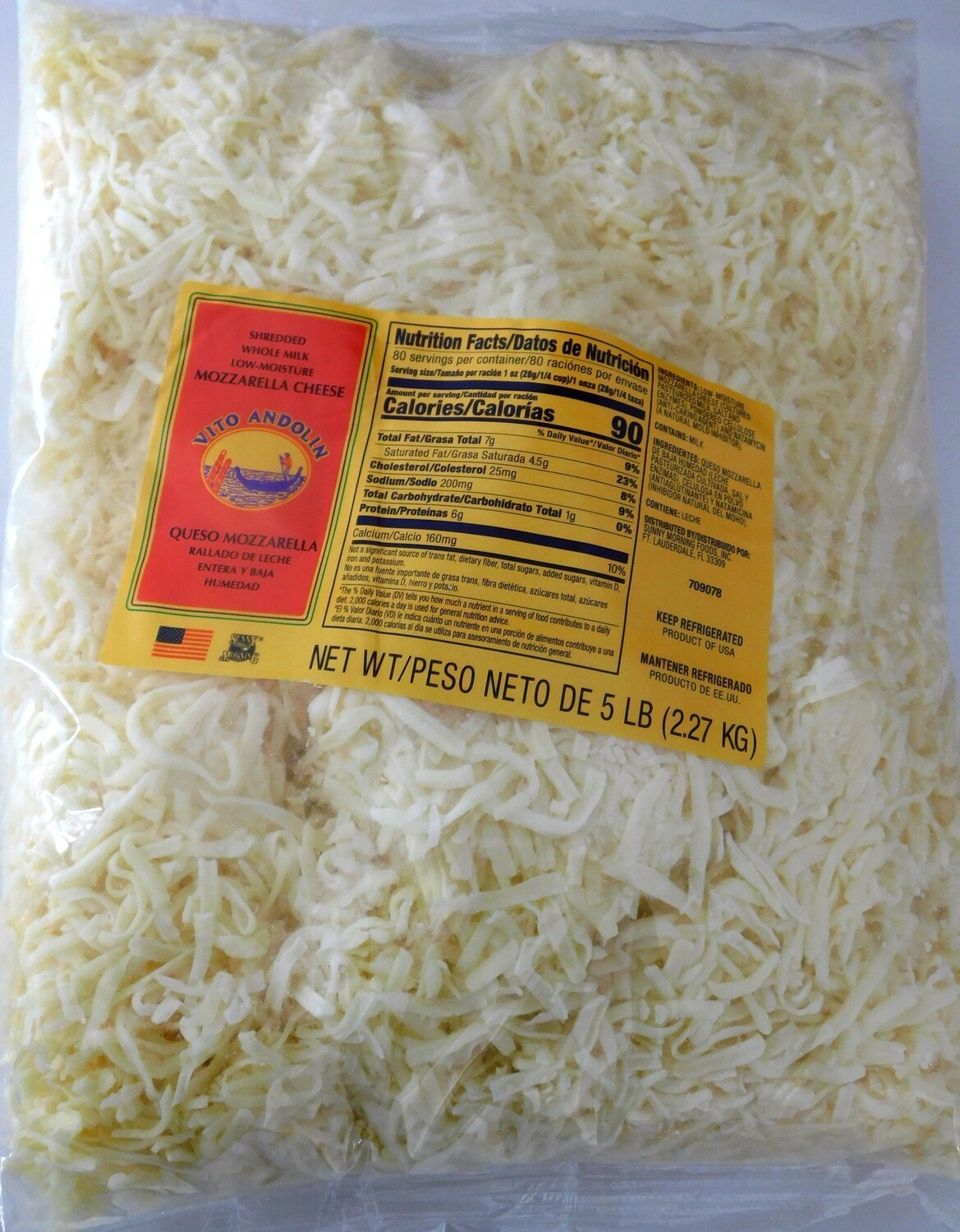 Cheese Mozzarella shred Vito Andolin