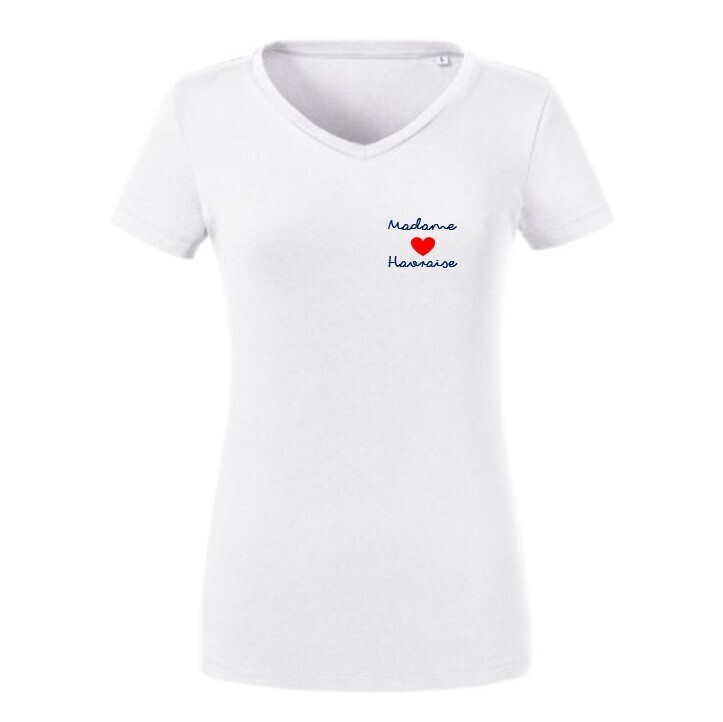 T-shirt brodé coton organique blanc