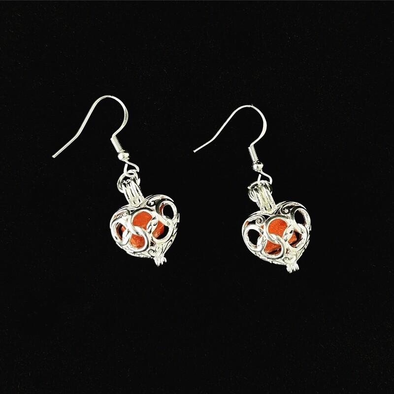 Silver Linked-Circle Locket Earrings
